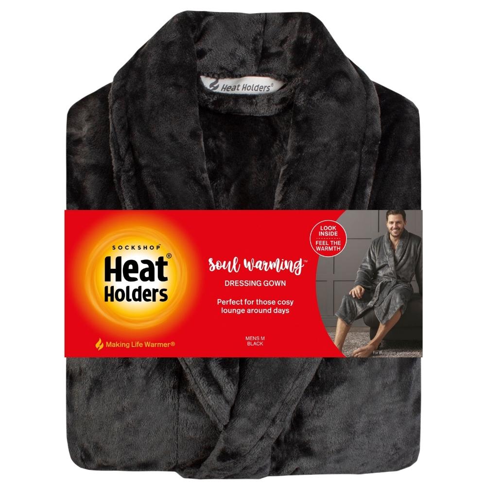 Heat Holders® - Men Fleece Dressing Gown - BLACK