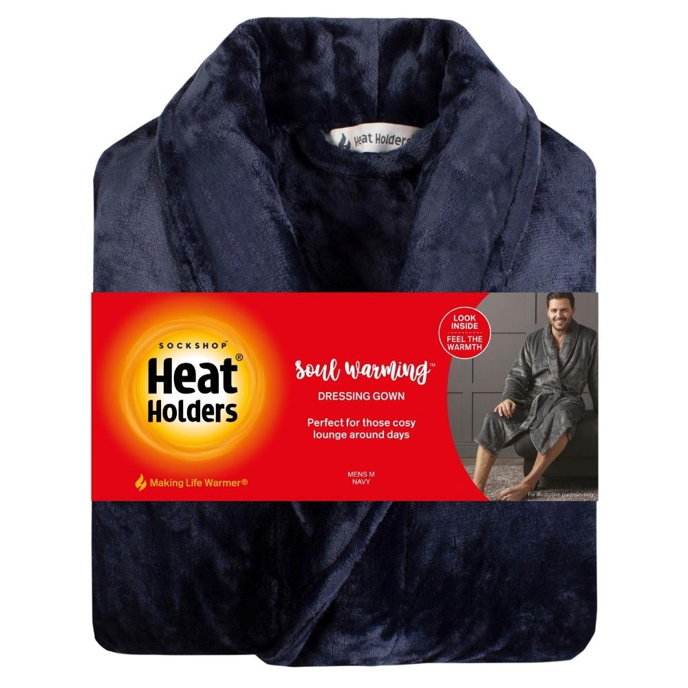 Heat Holders® Men Fleece Dressing Gown Navy Cozy Karma