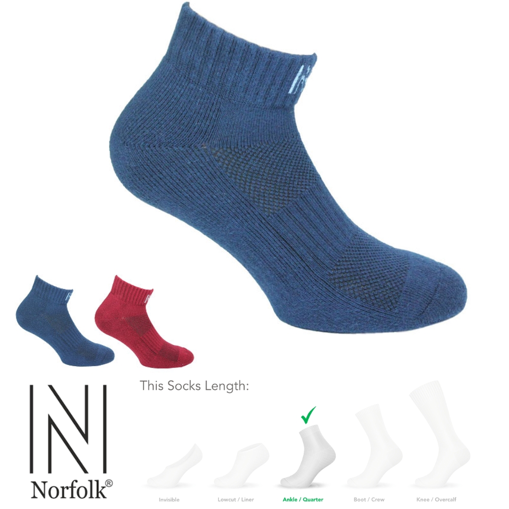 Norfolk® - FRED Extra Thick Ankle Socks RED/NAVY