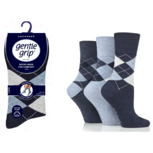 Gentle Grip® - Argyle NAVY / DENIM 37-42