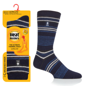 Heat Holders® - Men Ultra Lite Socks 1.0Tog SANTIAGO - Stripe Navy