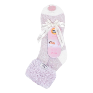 Heat Holders® - Ladies Lounge Socks DAISY Feather Turnover Cuff - Twist Mauve