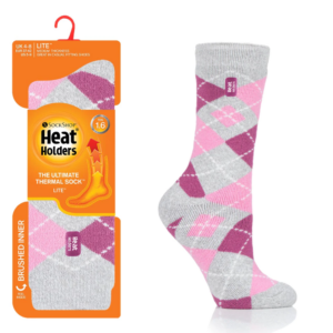 Heat Holders® - Ladies Lite Socks 1.6tog JASMINE - Argyle Pink