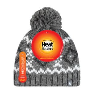 Heat Holders® - Men Hat HELSINKI Chunky Knit with PomPom - GREY